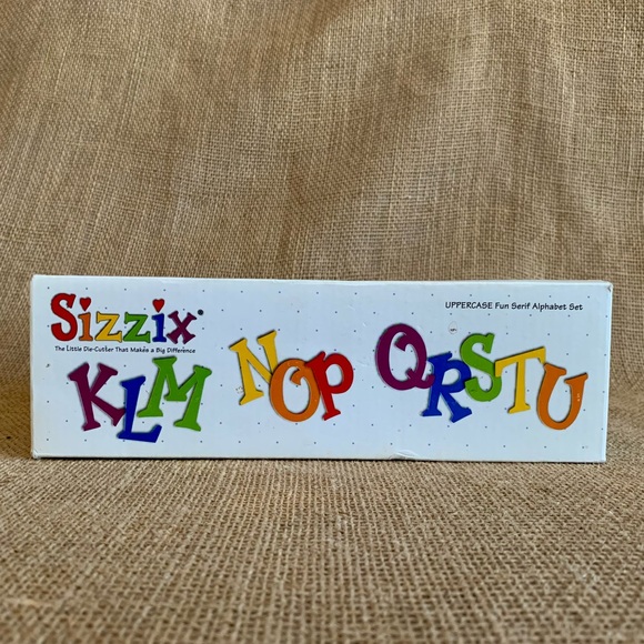SIZZIX Fun Serrif Alphabet Letter Die Cutting Set w/ Individual Cases in Box - Picture 5 of 15